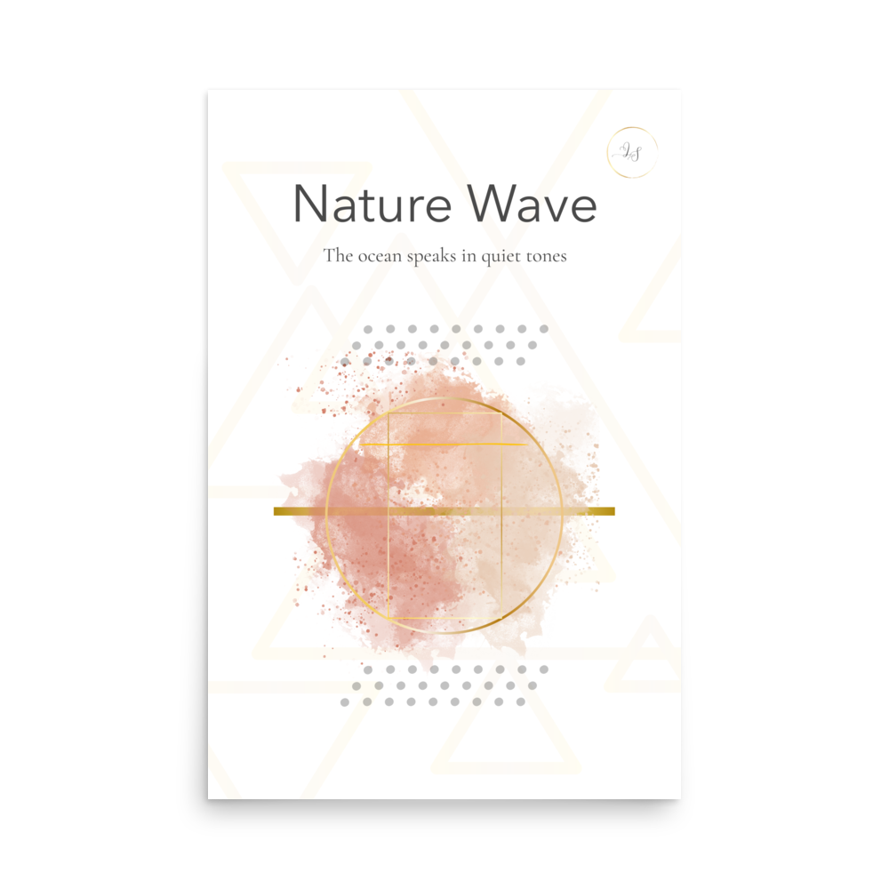 Nature Wave minimalist abstract wall art print size 24*36