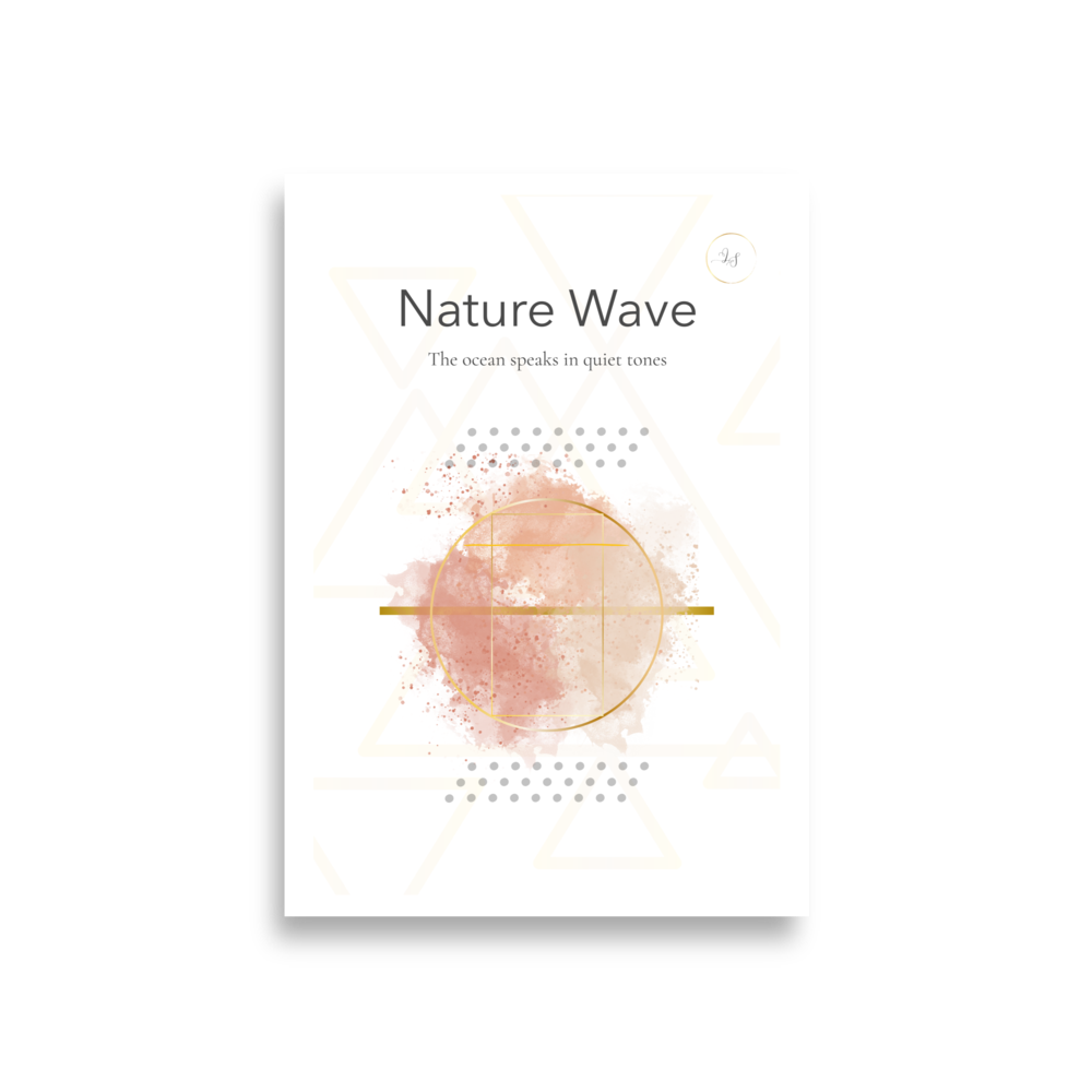 Nature Wave minimalist abstract wall art print size A1