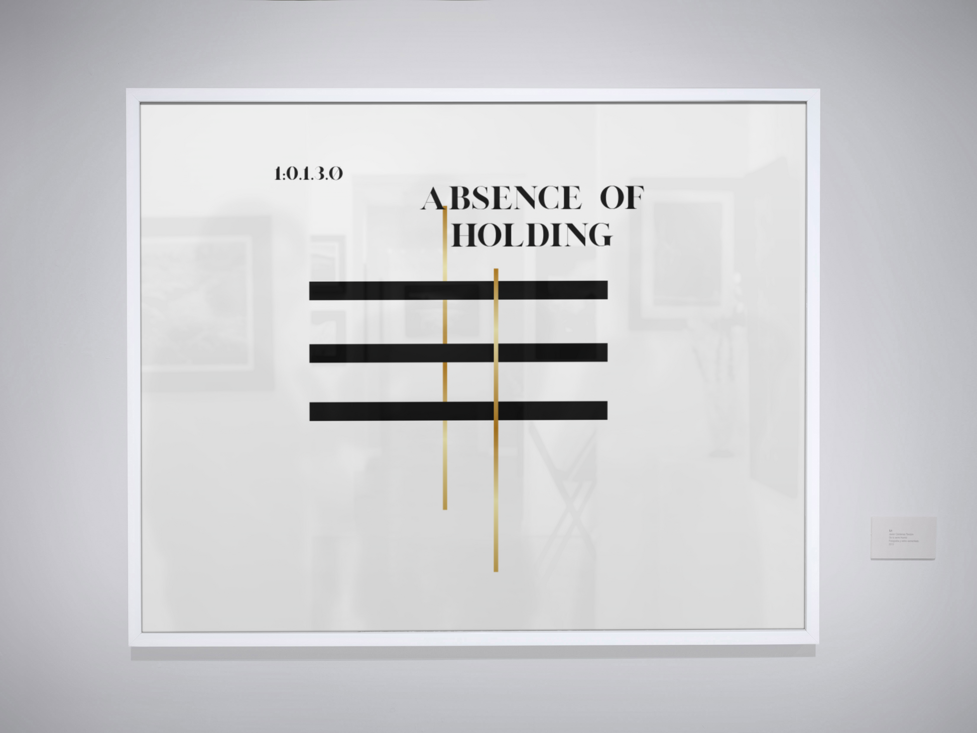 Minimalist abstract wall art print titled Absence of Holding displayed in a gallery-style setting