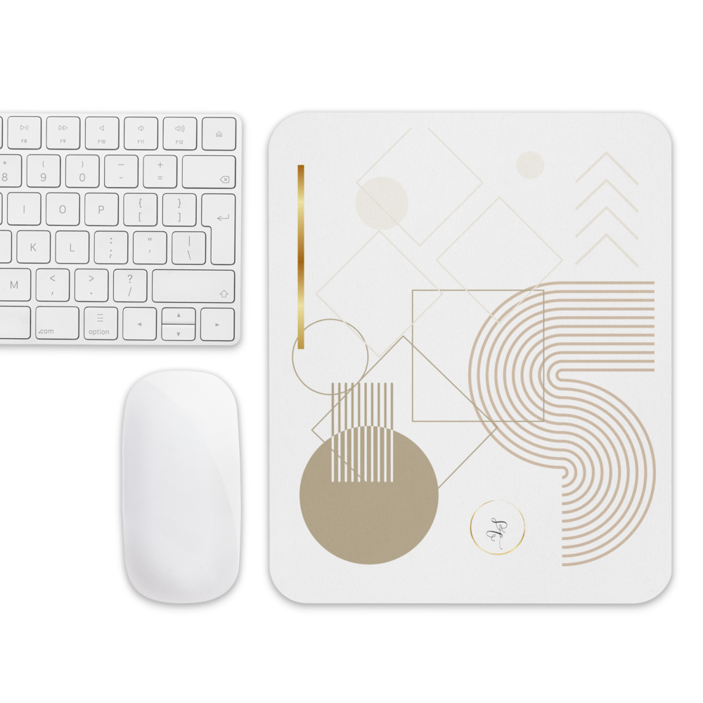 Lumine Workspace mouse pad in a minimalist desk setup with keyboard and mouse