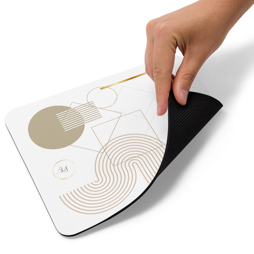 Flexible Lumine Workspace mouse pad with minimalist neutral geometric design and natural rubber base