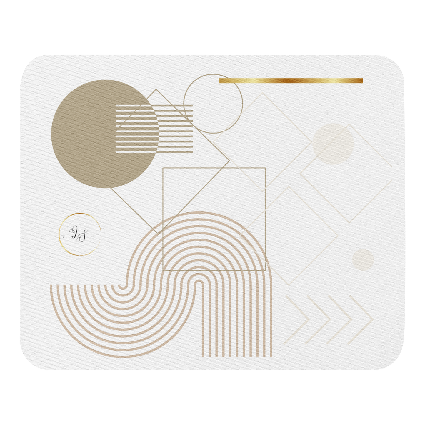 Lumine Workspace mouse pad with minimalist neutral geometric design, front view