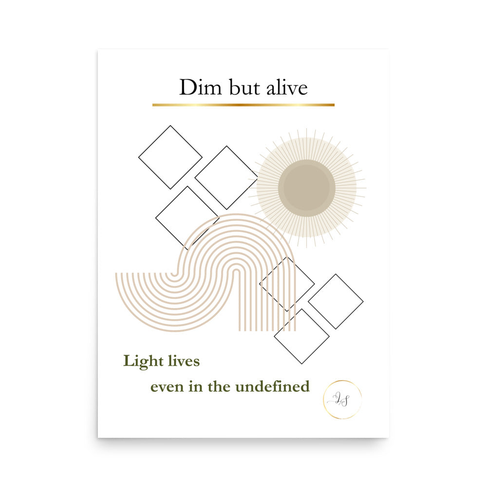 Minimalist geometric matte poster in 18x24 size, front view