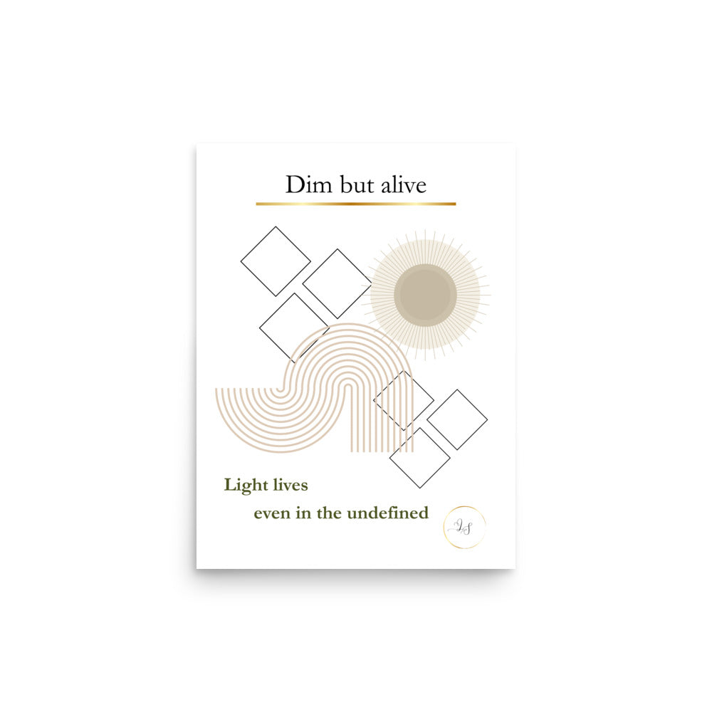 Minimalist geometric matte poster in 12x16 size, front view