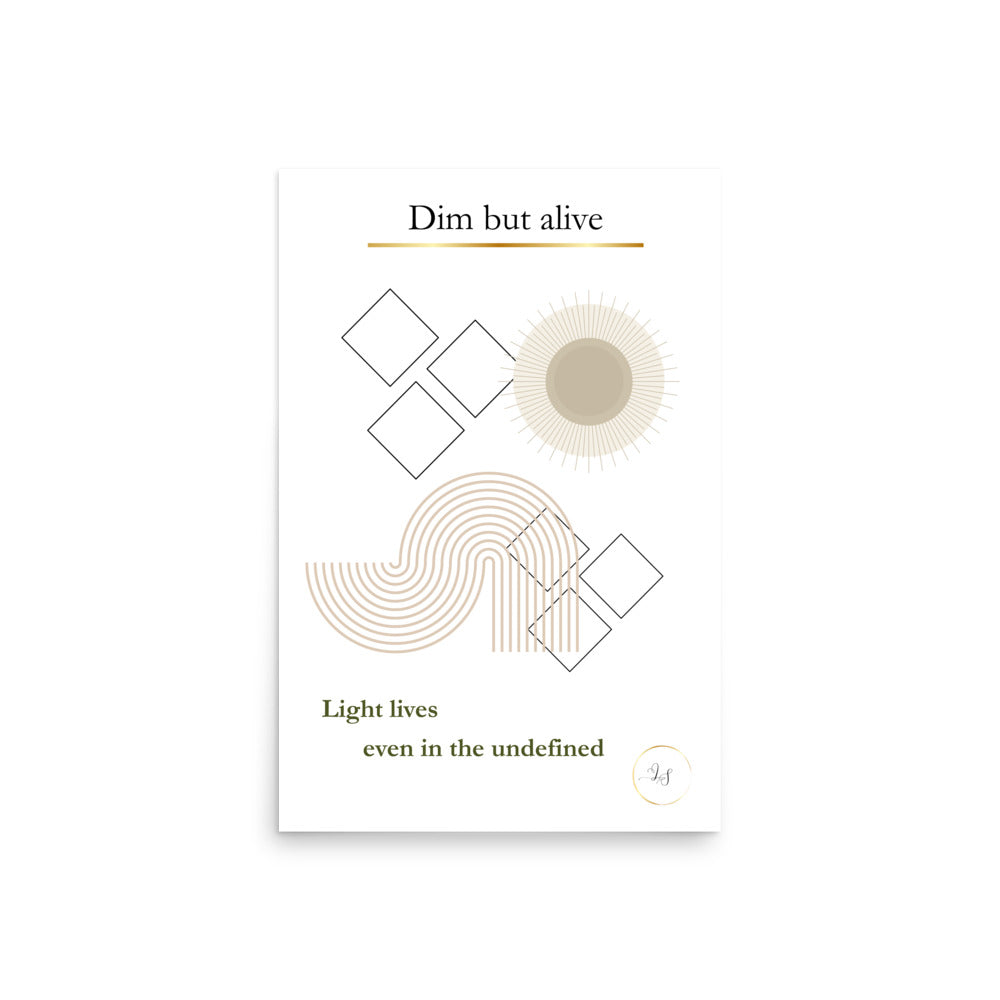 Minimalist geometric matte poster in 20x30 size, front view