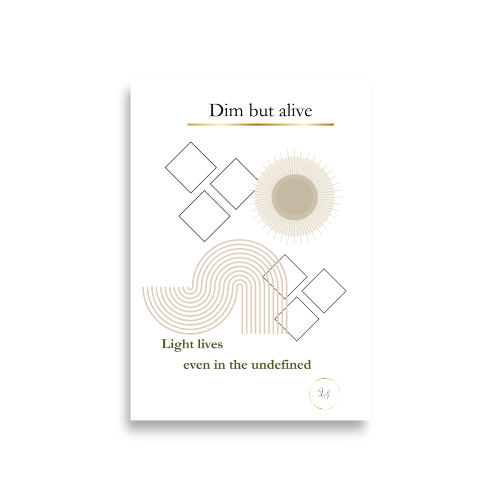 Minimalist geometric matte poster in A1 size, front view