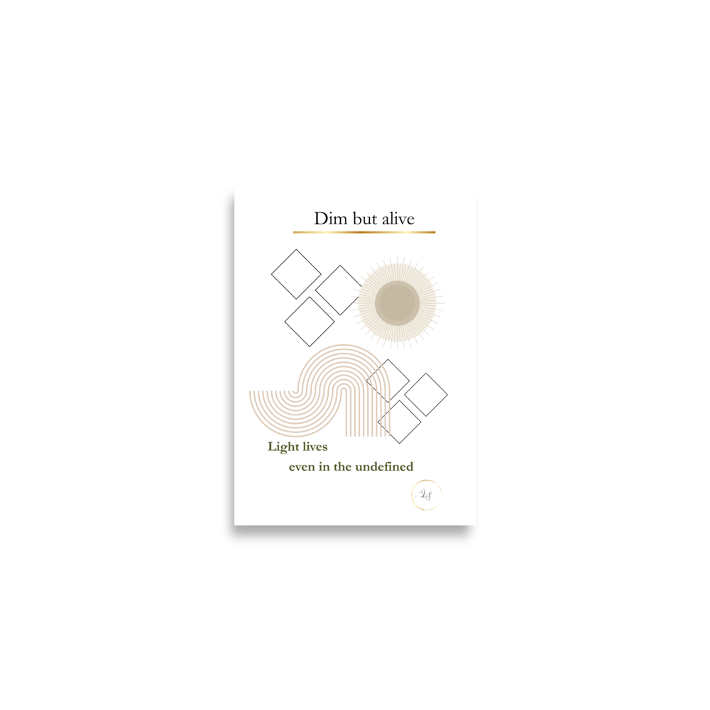 Minimalist geometric matte poster in A2 size, front view