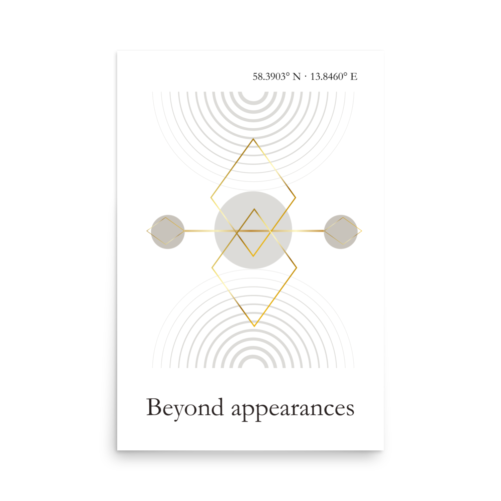 Minimalist geometric wall art poster in neutral tones front view