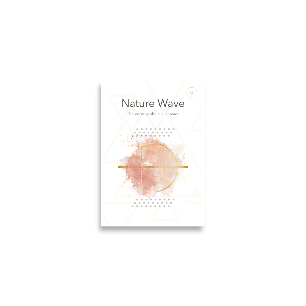Nature wave minimalist abstract wall art print in neutral tones
